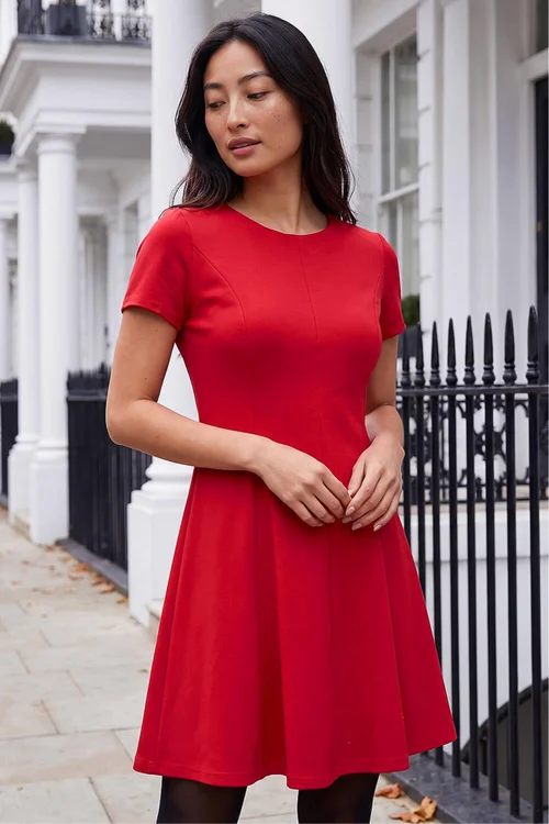 Roman Red Petite Ponte Dress - 16 Image 1
