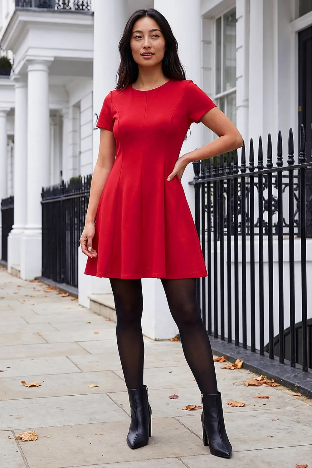 Roman Red Petite Ponte Dress - 16 Image 2