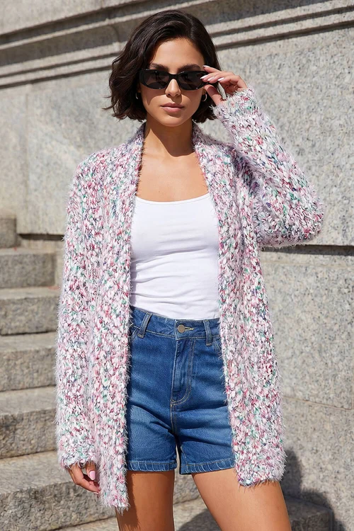 Roman Rose Fluffy Nep Long Cardigan - 12 Image 3