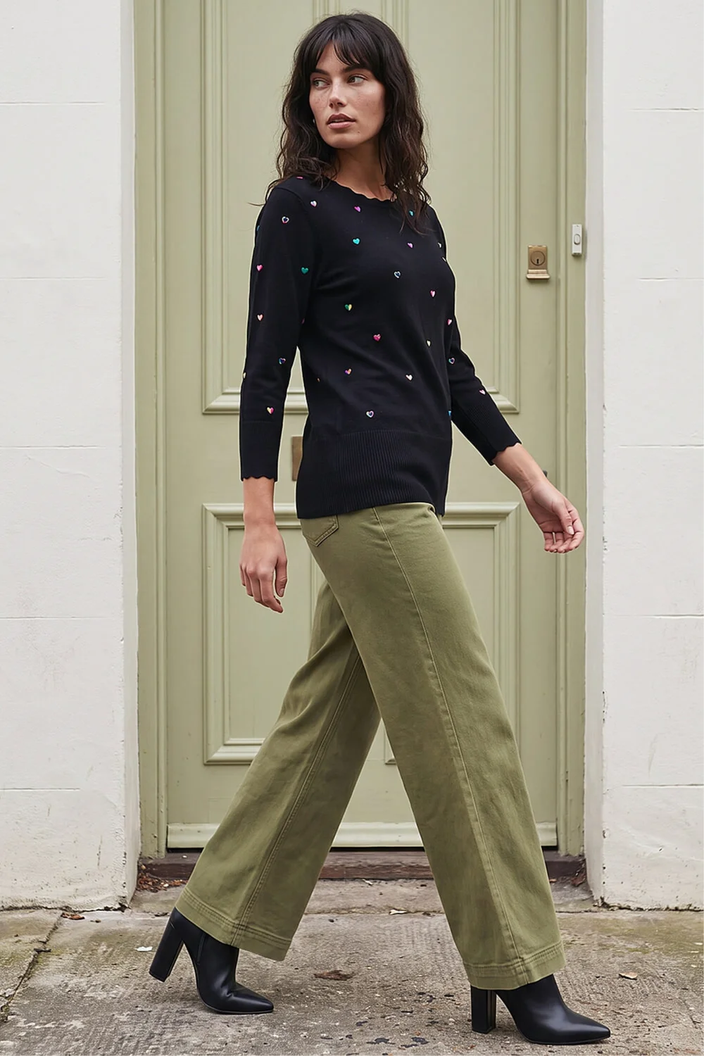 Roman Black Heart Embroidered Knit Jumper - 16 Image 3