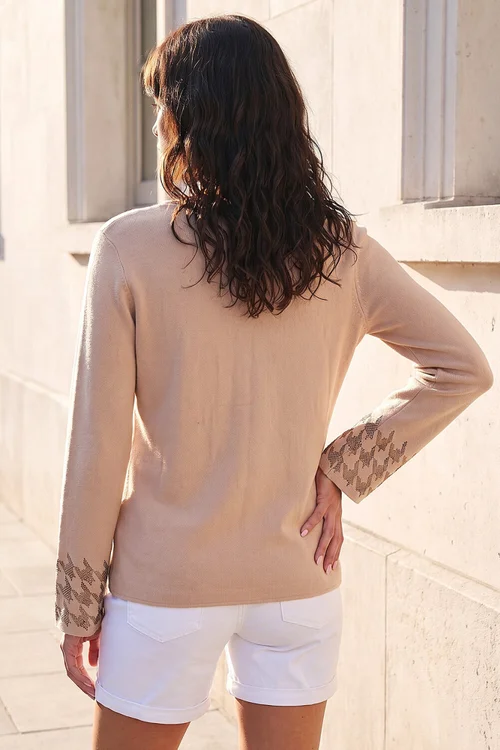 Roman Beige Hotfix Sleeve Knit Jumper - 12 Image 3