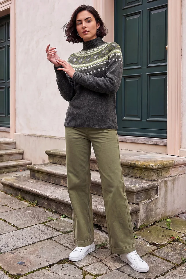 Roman Dark Grey Fairisle Knit Jumper