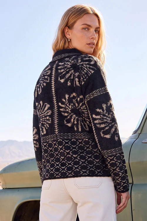Roman Black Floral Jacquard Knit Jumper - 14 Image 3