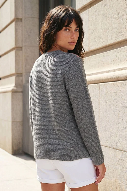 Roman Grey Colour Block Scarf Jumper - 12 Image 3