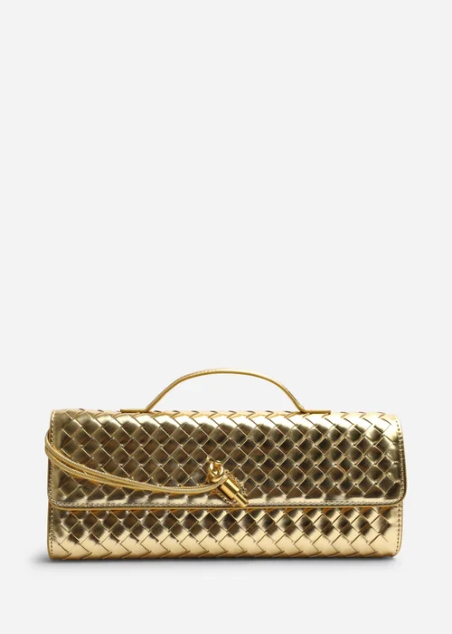Where's That From Petal Gold Envelope Style Print Clutch Bag - One Size Image 1