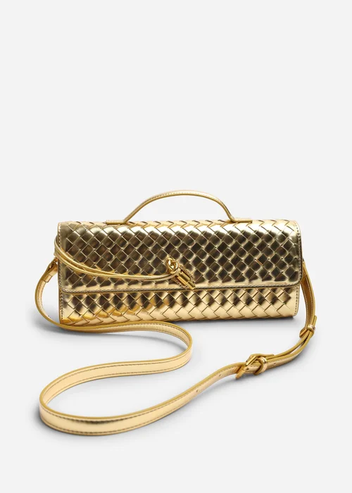 Where's That From Petal Gold Envelope Style Print Clutch Bag - One Size Image 5