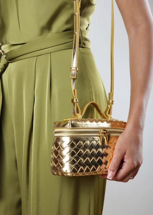 Where's That From Falyse Gold Woven Box Grab Bag - One Size Image 5