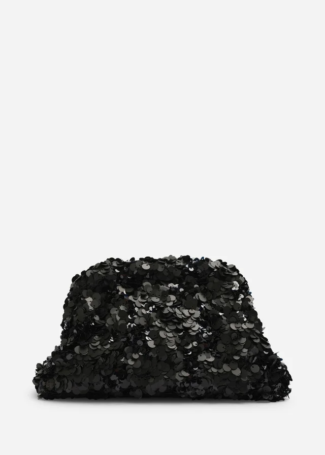Where's That From Hovira Black Sequin Clutch Bag
