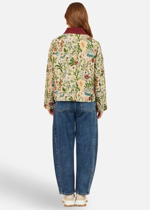 Yumi Ivory Botanical Woven Bomber Jacket - 8 Image 4