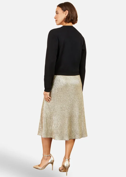 Yumi Black Bow Button Cardigan - M Image 2