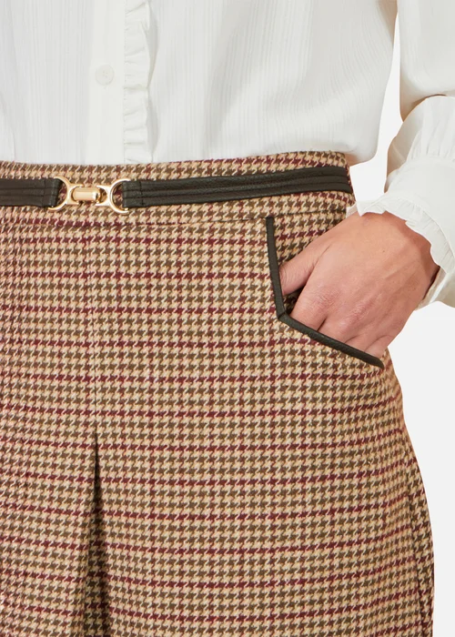 Yumi Brown Check Mini Skirt With Pockets - 16 Image 3