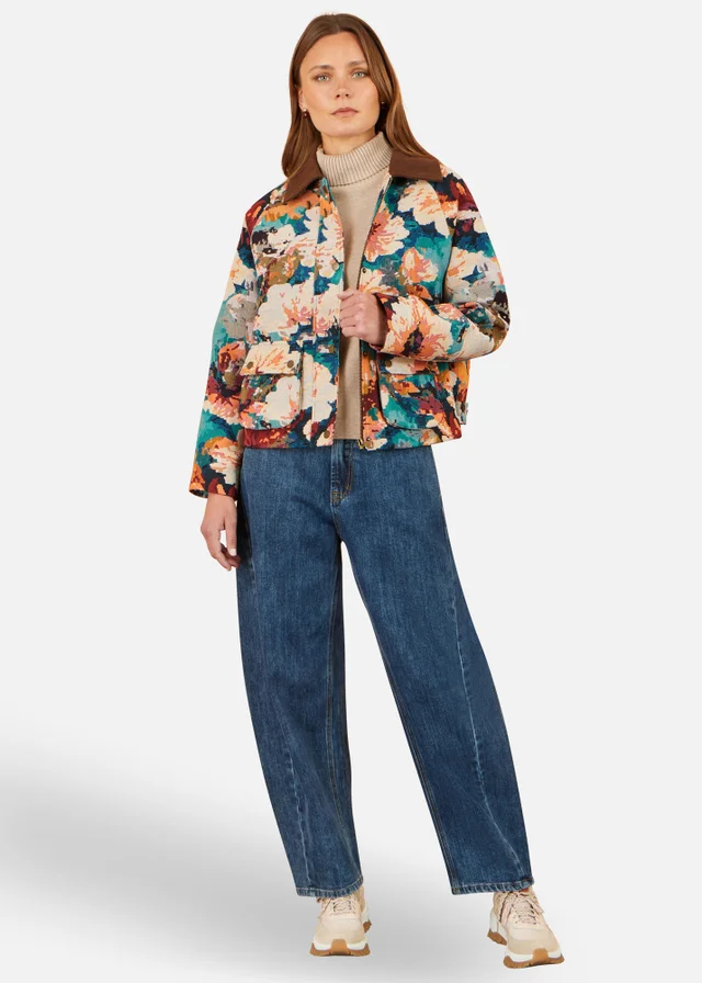 Yumi Multi Floral Woven Bomber Jacket