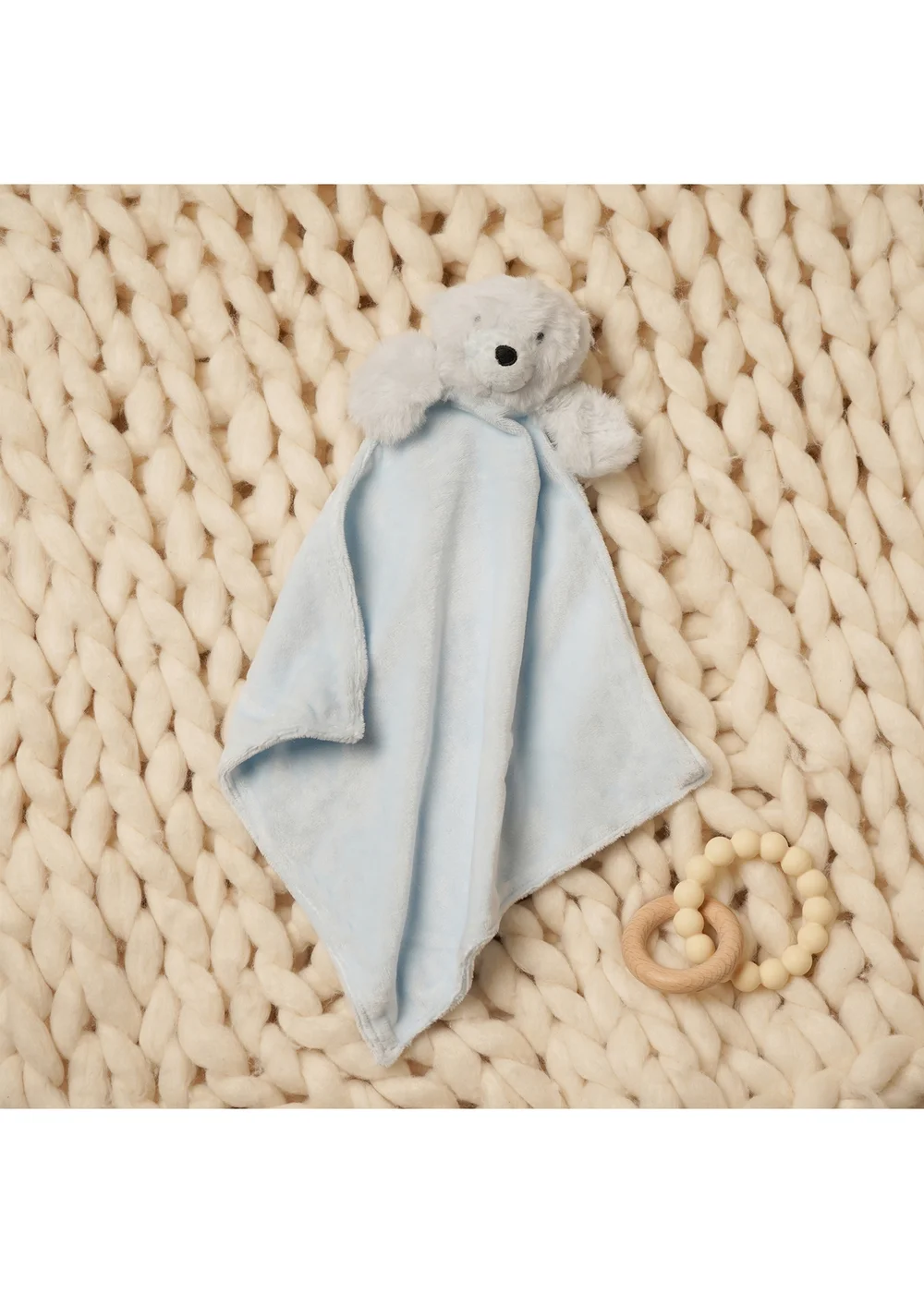Softies Baby Comforter Benny Bear-Blue Two Side Short Plus - One Size Image 1