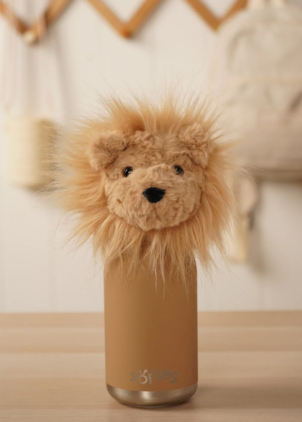 Softies Leo The Plush Lion Light Brown Stainless Steel Water Bottle - One Size Image 1