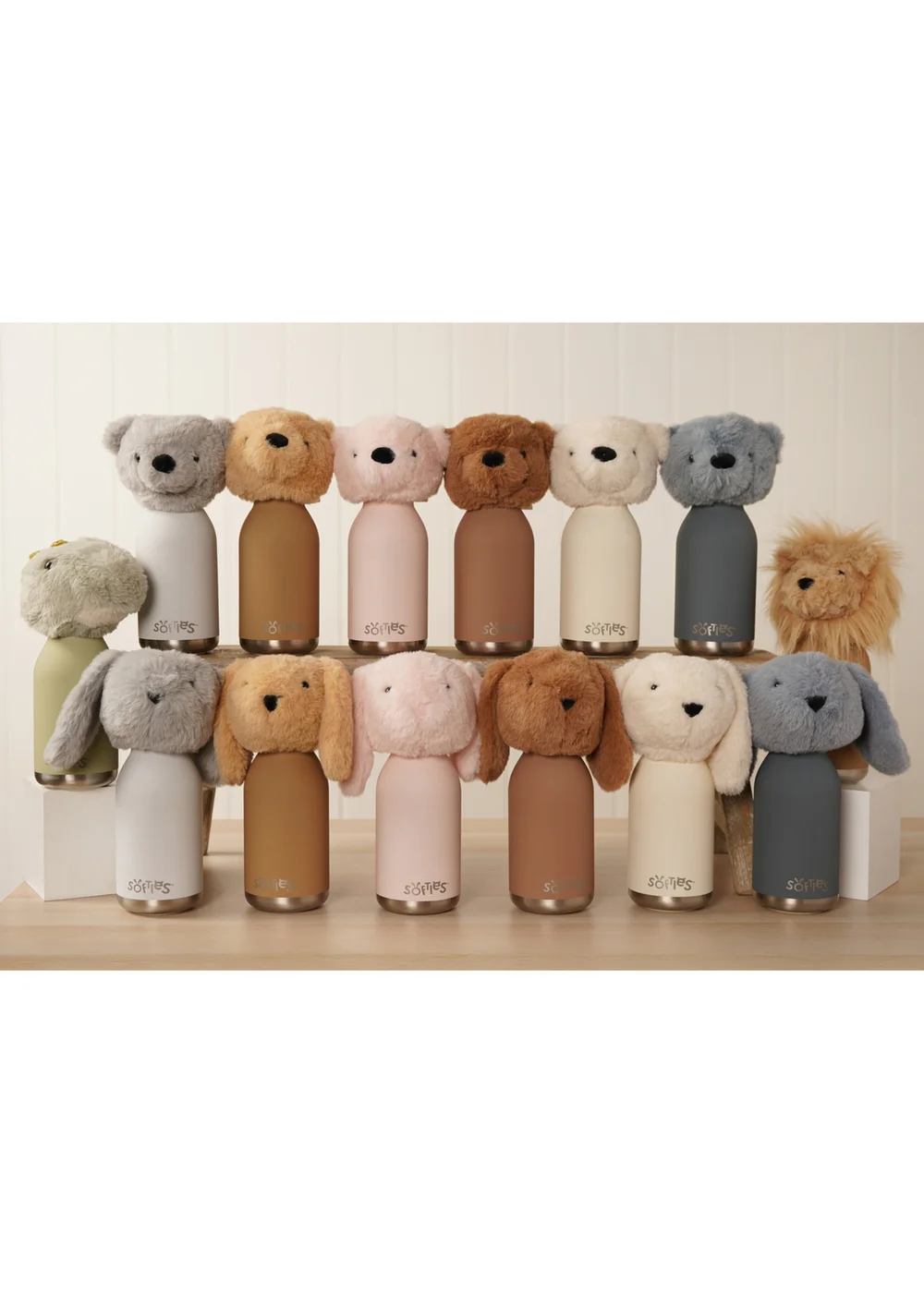 Softies Pip The Plush Teddy Petrol Blue Stainless Steel Water Bottle - One Size Image 6