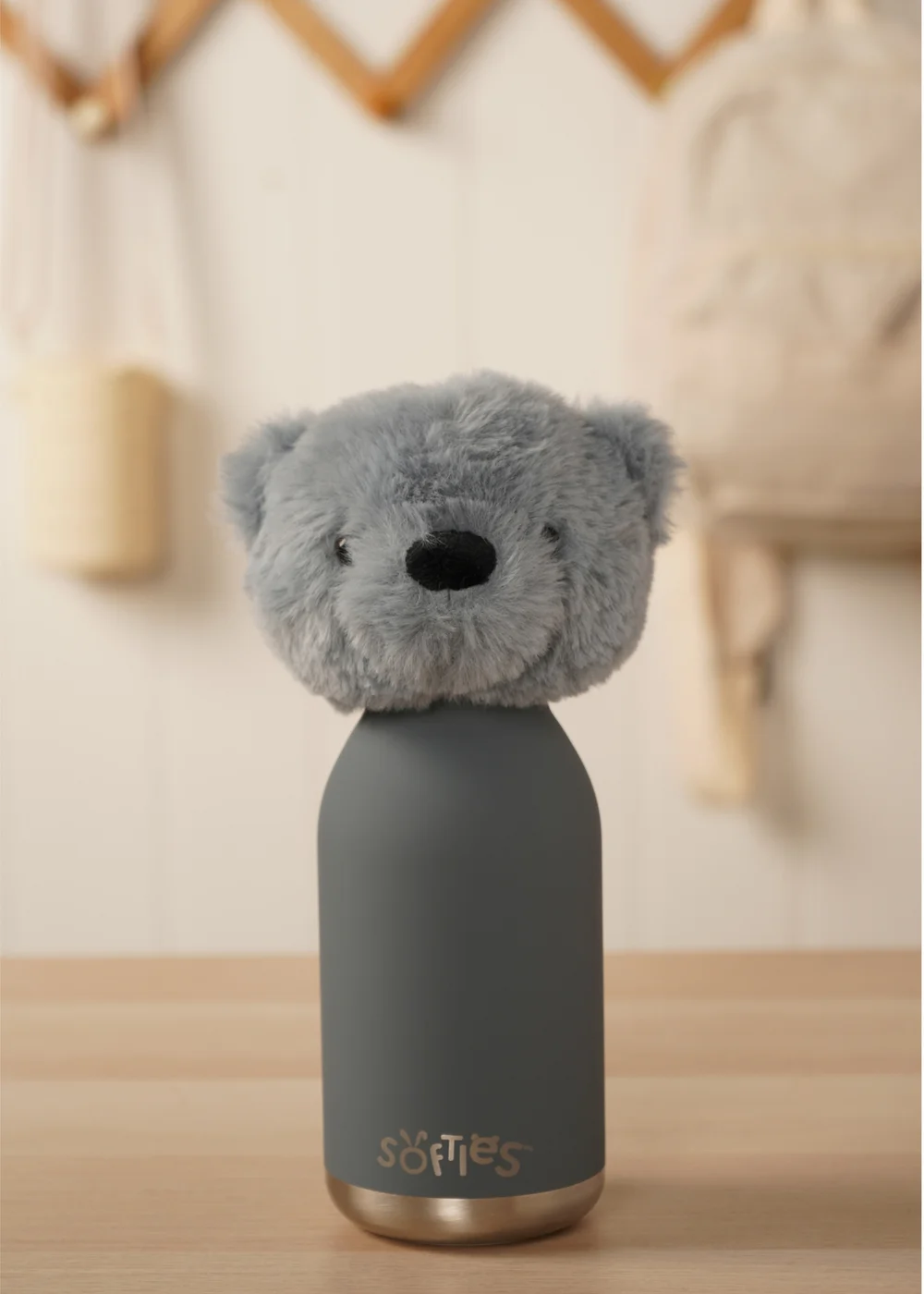 Softies Pip The Plush Teddy Petrol Blue Stainless Steel Water Bottle - One Size Image 1