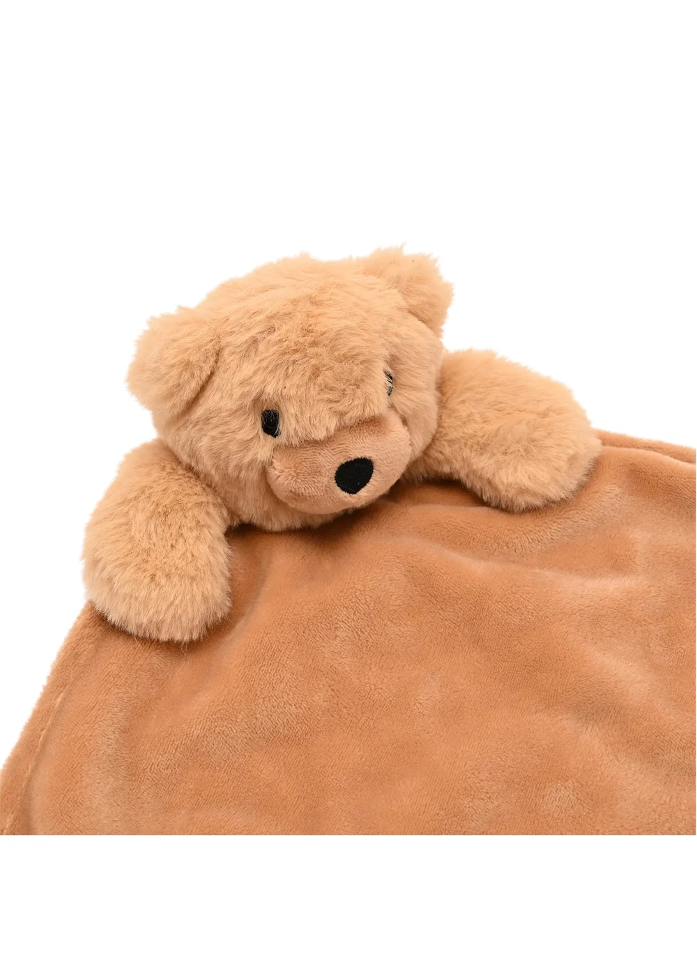 Softies Baby Comforter - Hudson Bear - Light Brown Two Side Short Plush - One Size Image 3