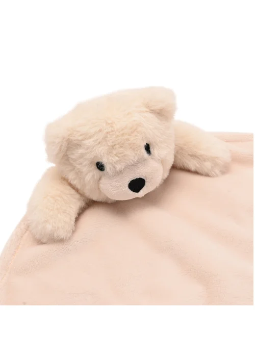 Softies Baby Comforter - Lola Bear - White Two Side Short Plush - One Size Image 3