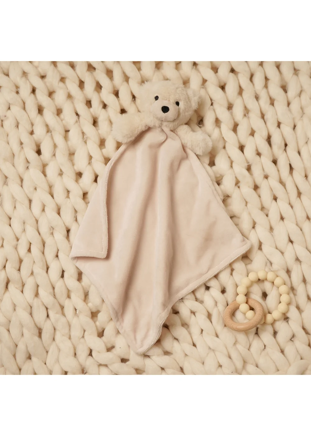 Softies Baby Comforter - Lola Bear - White Two Side Short Plush - One Size Image 1