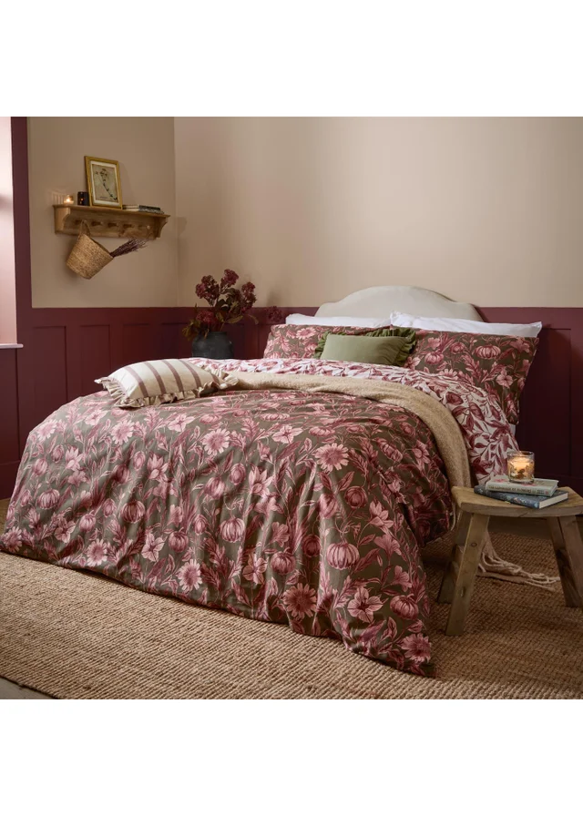 Wylder Autumn Garden Double Reversible Duvet Sets Rose