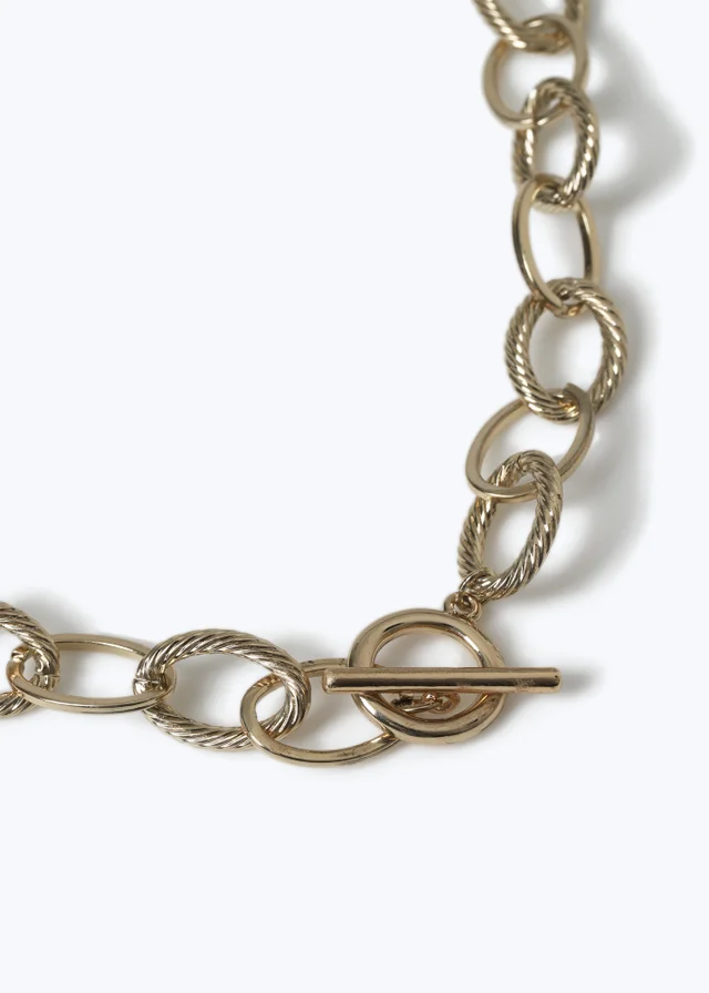 Muse Gold Chunky T-Bar Necklace