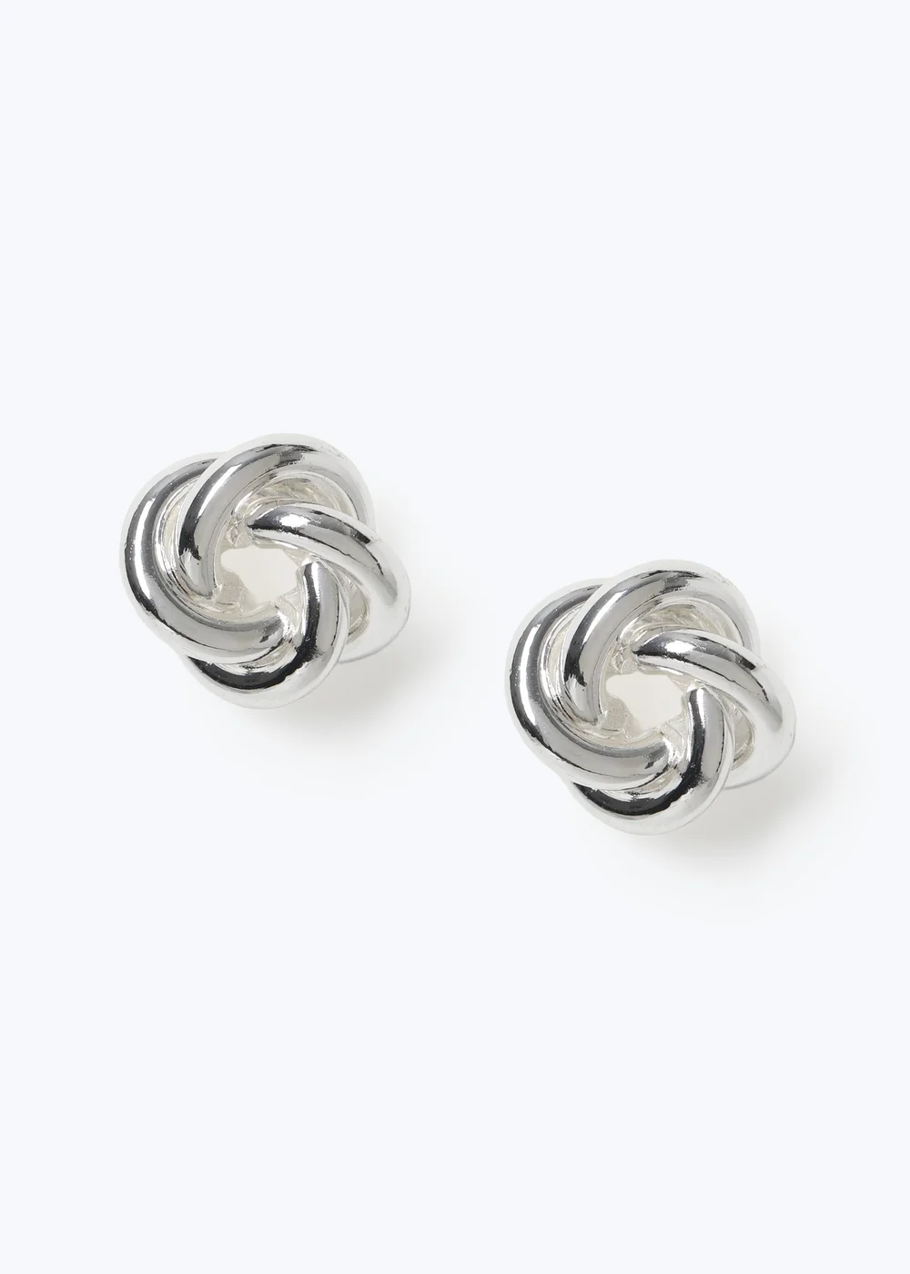 Muse Silver Knot Earrings - One Size Image 1
