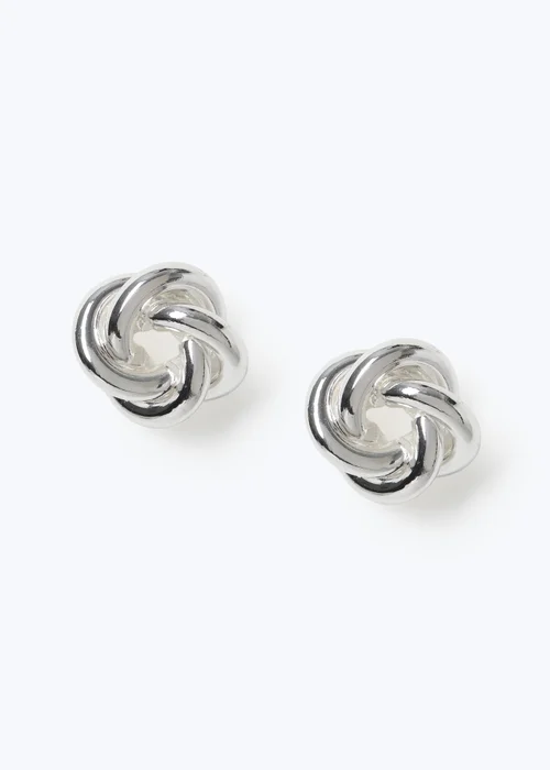 Muse Silver Knot Earrings - One Size Image 1