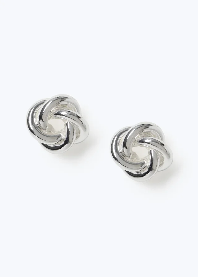 Muse Silver Knot Earrings