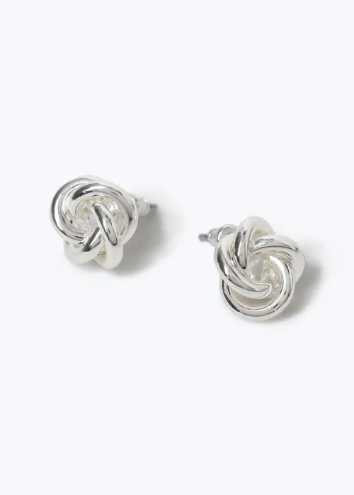 Muse Silver Knot Earrings - One Size Image 2