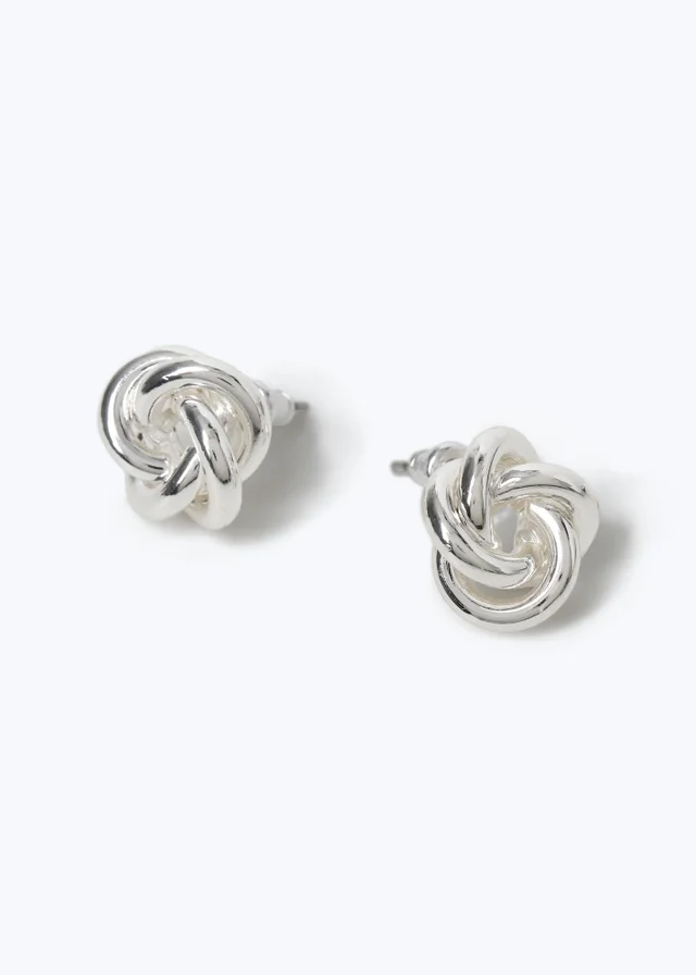 Muse Silver Knot Earrings