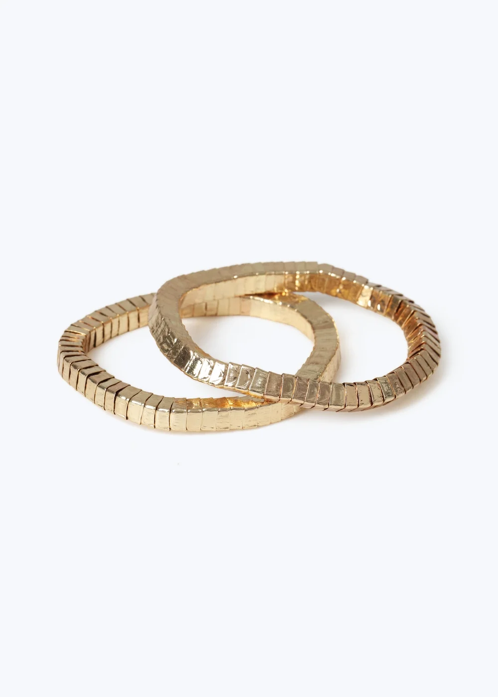 2 Pack Muse Gold Snake Stretch Bracelets - One Size Image 1