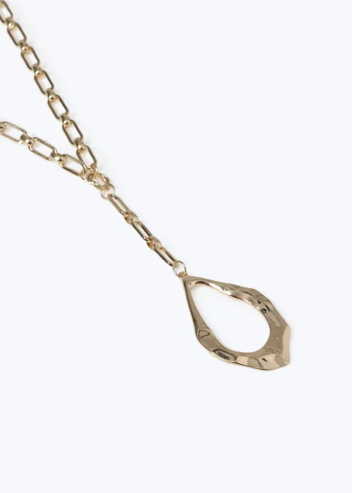 Muse Gold Oval Pendant Necklace - One Size Image 2