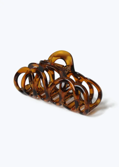 Muse Brown Tortoiseshell Oversized Claw Clip - One Size Image 2
