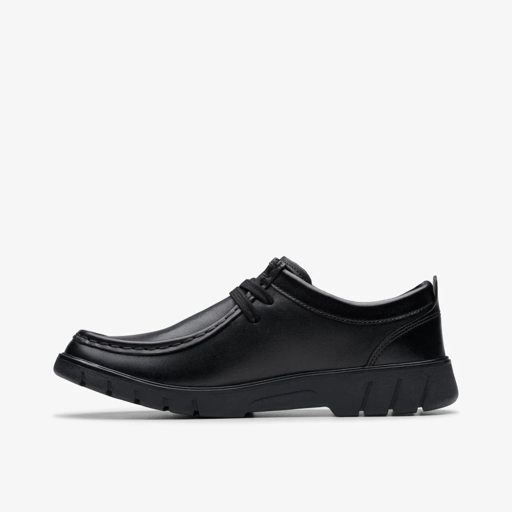 Clarks School Boys Black Branch Low Youth Leather Wide - 4 Image 4