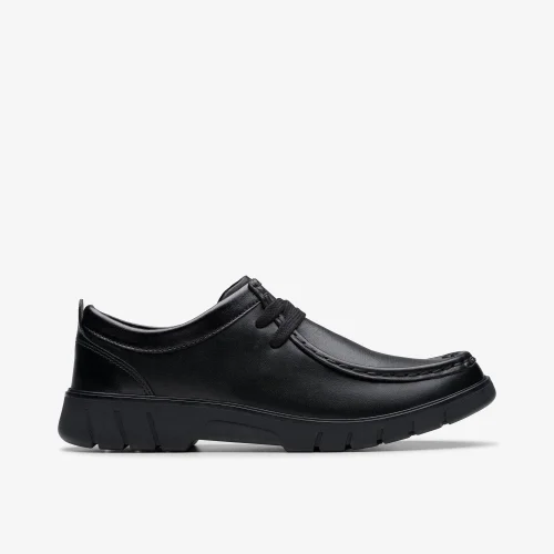Clarks School Boys Black Branch Low Youth Leather Wide - 4 Image 1