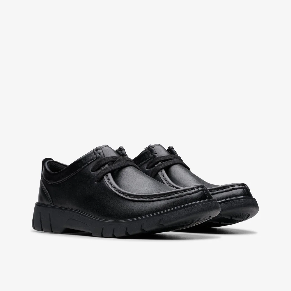 Clarks School Boys Black Branch Low Youth Leather Wide - 4 Image 6