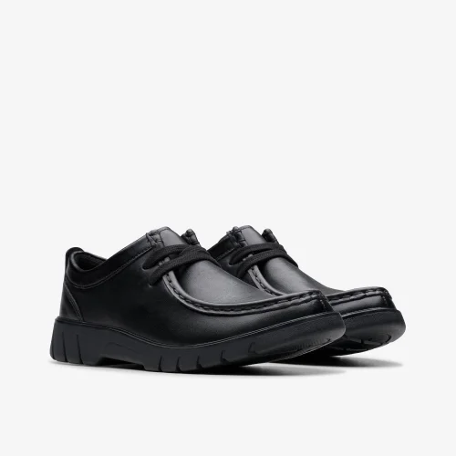 Clarks School Boys Black Branch Low Youth Leather Wide - 4 Image 6