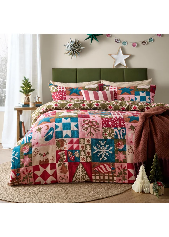 Furn Fika Double Reversible Festive Duvet Sets Multi