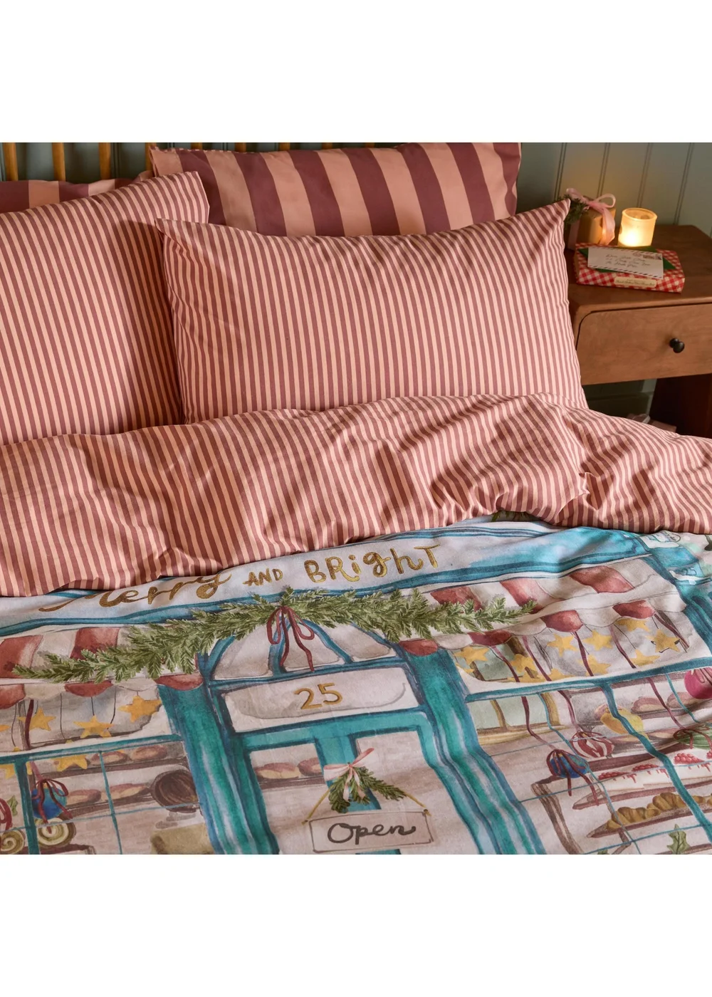 Furn Merry & Bright Single Reversible Christmas Duvet Sets Multi - Single Image 2