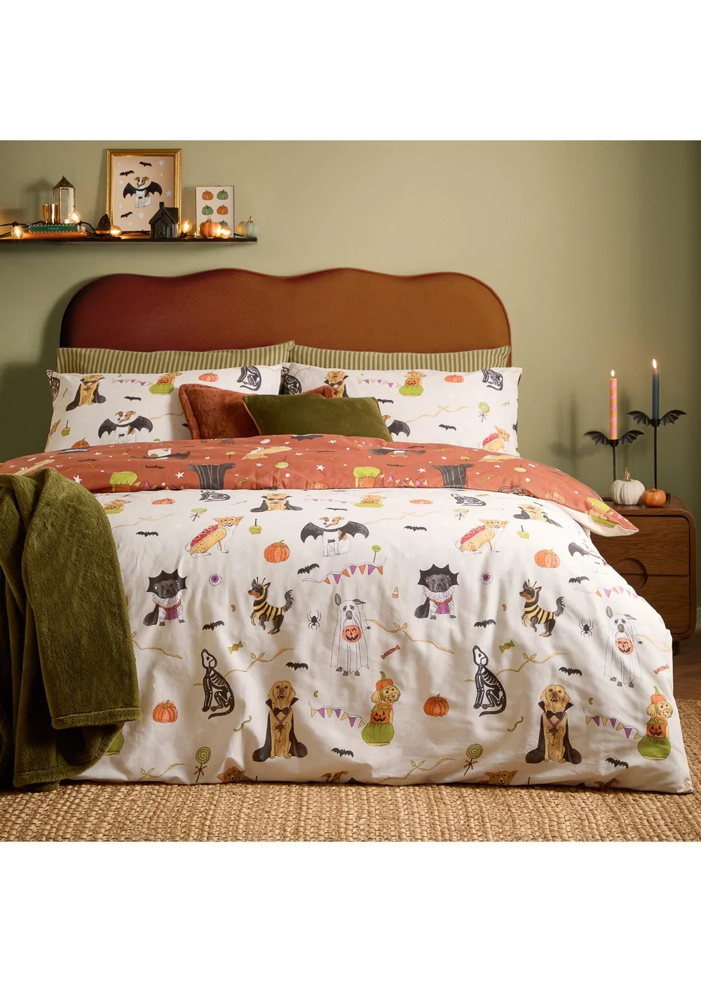 Furn Howl-O-Ween King Reversible Duvet Sets Multi - Double Image 1