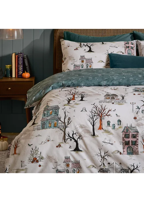 Furn Ghost Town Single Reversible Halloween Duvet Sets Dusk - Double Image 4