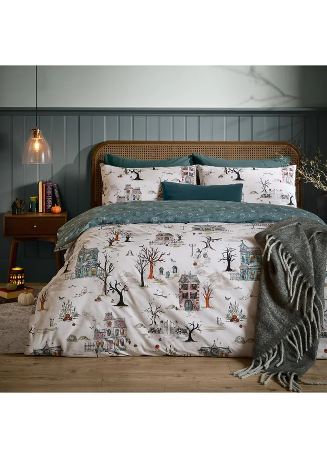 Furn Ghost Town Single Reversible Halloween Duvet Sets Dusk