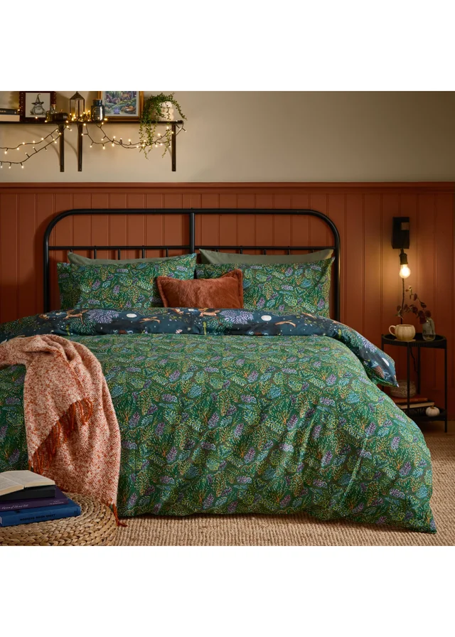 Furn Woodland Ritual King Reversible Duvet Sets Navy