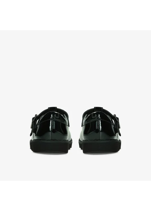 Clarks School Girls Black Crown Wish Kid Patent Narrow - 8.5 Infants Image 5
