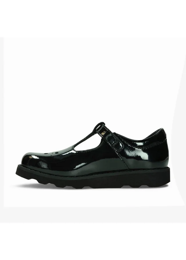 Clarks School Girls Black Crown Wish Kid Patent Narrow