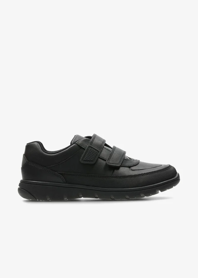 Clarks School Boys Black Venture Walk Leather Narrow