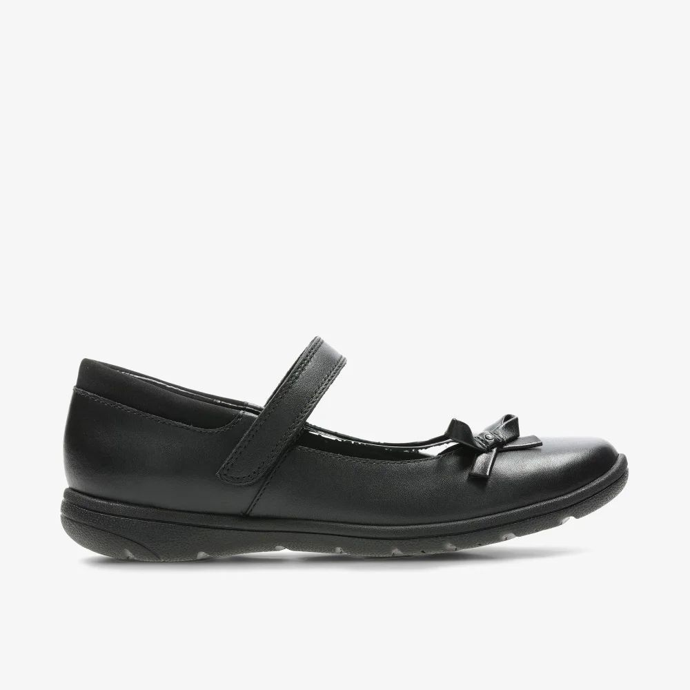 Clarks School Venture Star Black Leather Extra Wide - 1 Image 1