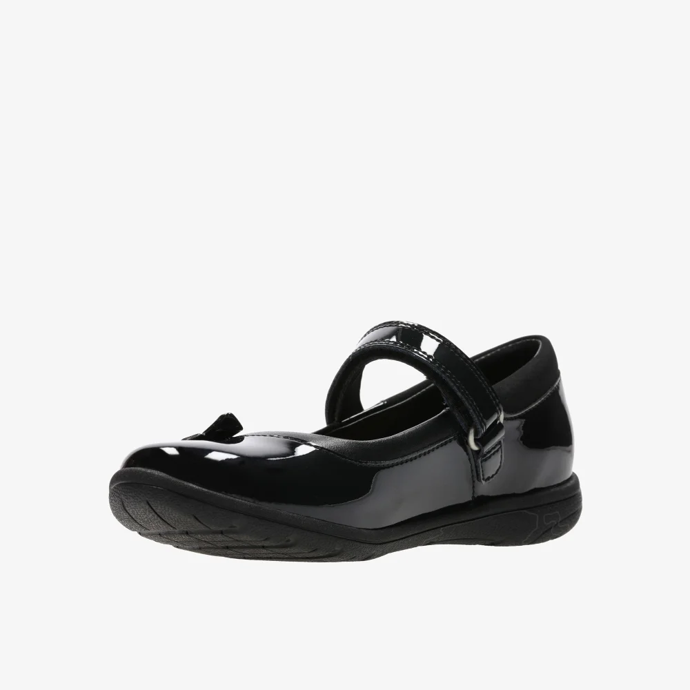 Clarks School Venture Star Black Patent Standard - 2.5 Image 4