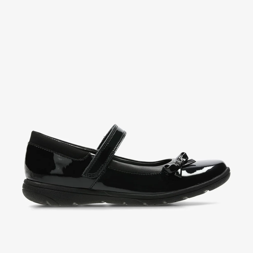 Clarks School Venture Star Black Patent Standard - 2.5 Image 1