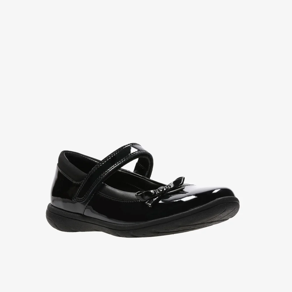 Clarks School Venture Star Black Patent Standard - 2.5 Image 3